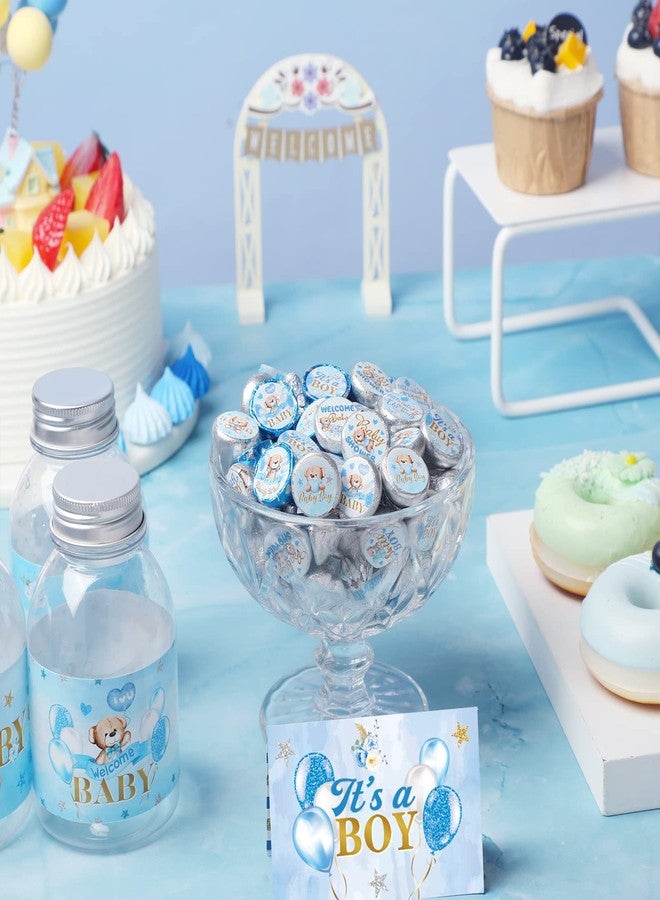 Clabby 504 Pieces Boy Girl Baby Shower Favors Stickers Mini Kisses Candy Stickers Chocolate Drop Labels Wrappers Little Cutie Baby Shower Decoration for Sprinkle Birthday Party(Blue Bear) - Image 4